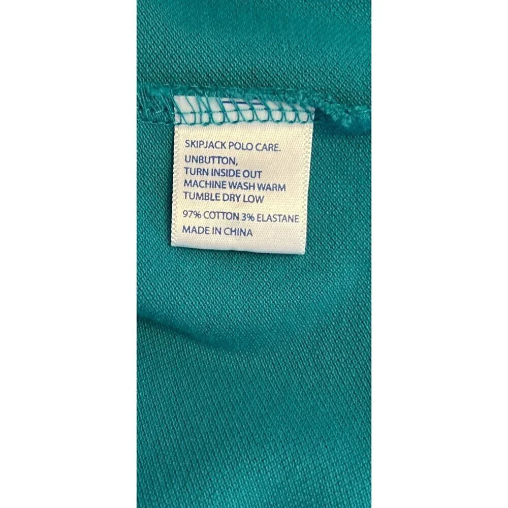 Southern Tide Polo Long Shirt Mens Medium Blue Green Skipjack Logo Size Med